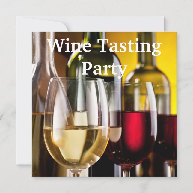 Invitation Verres à vin Bouteilles Soirée de dégustation de v (Devant)