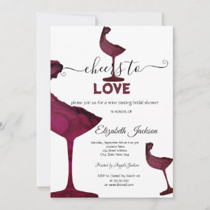 Invitation Verres à vin Floral Bordeaux Enterrement de vie de