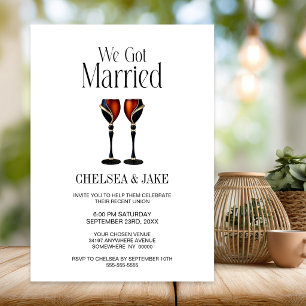 Invitation Verres à vin noir et rouge pour la soirée d'après-