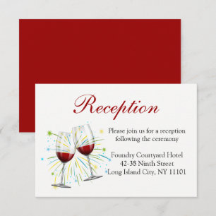 Invitation Verres à vin rouge de Bourgogne Réception de maria