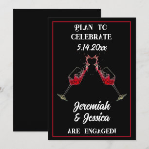 Invitation Verres à vin rouge éclaboussant Enregistrez la dat