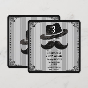Invitation Verres de casquette de moustache de hippie TOUTE