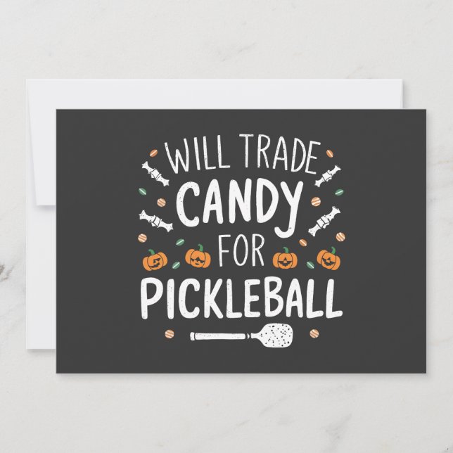 Invitation Verront Des Bonbons Pour Le Pickleball Éffrayant H (Devant)