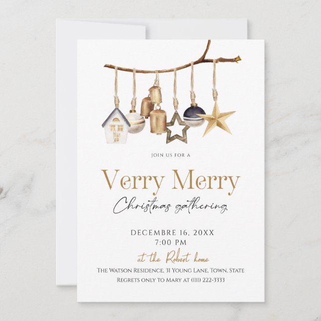 Invitation Verry Merry Christmas Holiday Party (Devant)
