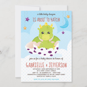 Invitation Vers Hatch Baby shower Dragon