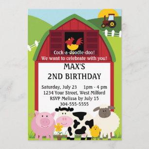 Invitation Vers la ferme 2 Anniversaire