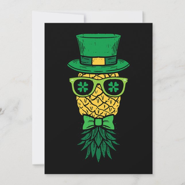 Invitation Vers le bas Ananas Leprechaun Jour de la Saint Pat (Devant)