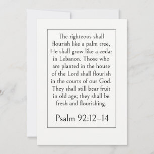 Invitation Verset biblique sur la retraite, Écriture Psaume 9