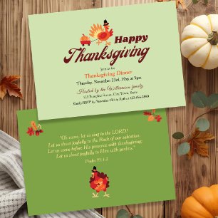 Invitation Verset de la Bible de Thanksgiving   Diner