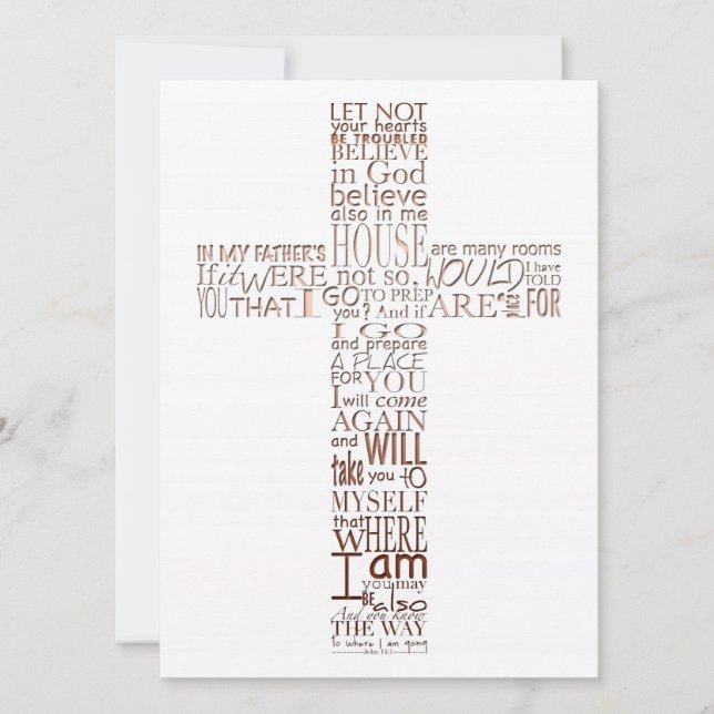 Invitation Versets bibliques de John 14 Service commémoratif  (Devant)