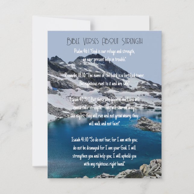 Invitation Versets de la Bible sur la force  (Devant)