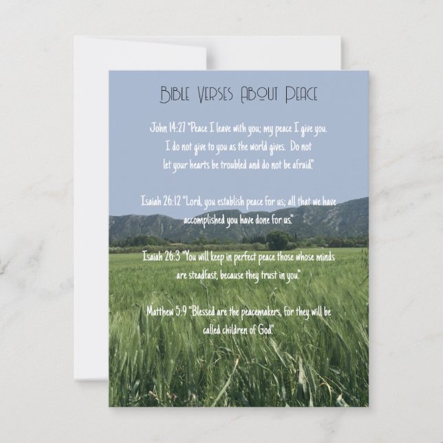 Invitation Versets de la Bible sur la paix (Devant)