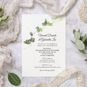 Invitation Vert anglais Vin Vin Mariage d'aquarelle