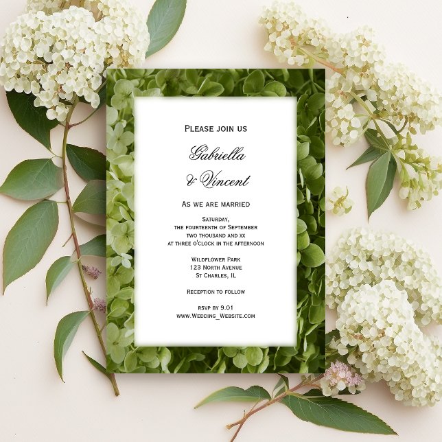 Invitation Vert Annabelle Hydrangea Fleurs Mariage (Créateur téléchargé)