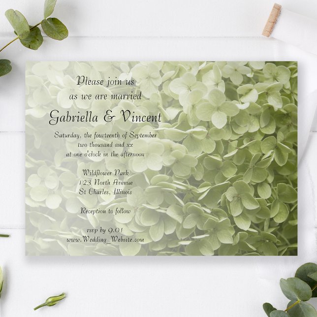 Invitation Vert Annabelle Hydrangea Mariage Floral (Créateur téléchargé)