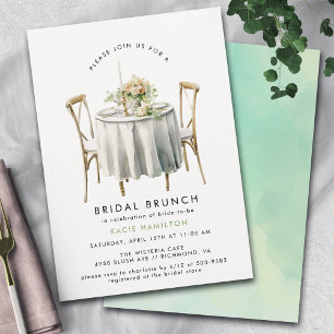 Invitation Vert aquarelle   Joli Brunch nuptial moderne