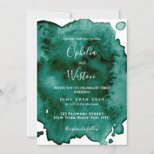 Invitation Vert aquarelle Moderne Mariage élégant
