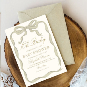 Invitation  vert Baby shower neutre pour les femmes