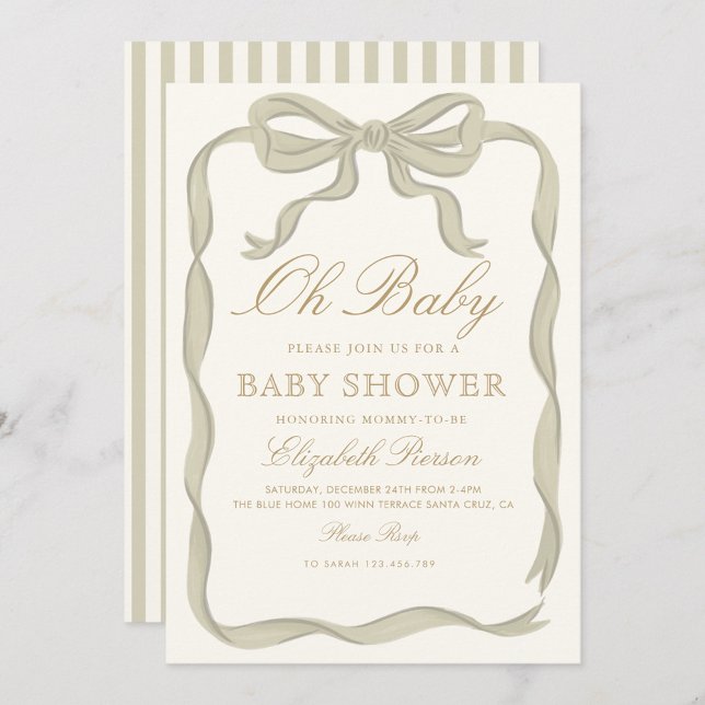 Invitation  vert Baby shower neutre pour les femmes (Créateur téléchargé)
