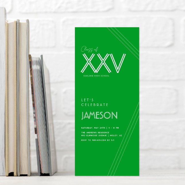 Invitation Vert | Classe Moderne de XXV Fête de Remise des Di (Créateur téléchargé)