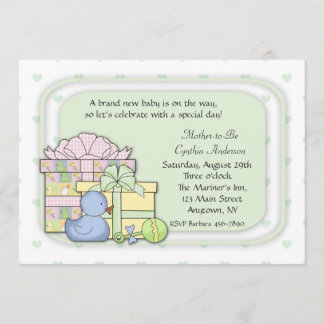 Invitation Vert de cadeaux de bébé