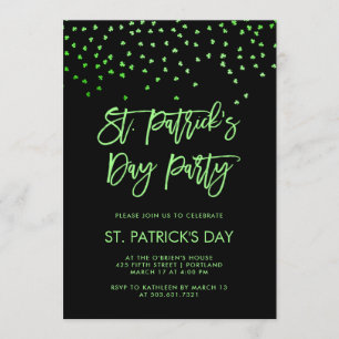 Invitation Vert de la partie   de Jour de la Saint Patrick et