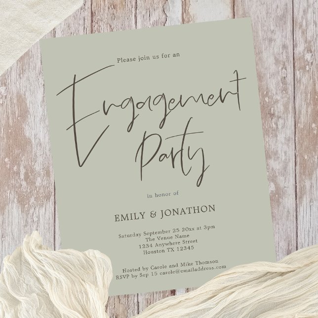 Invitation vert de la partie d'engagement de scrip (Créateur téléchargé)