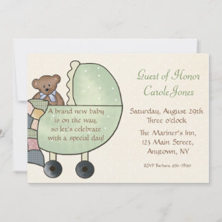 Invitation Vert de voiture d'enfant