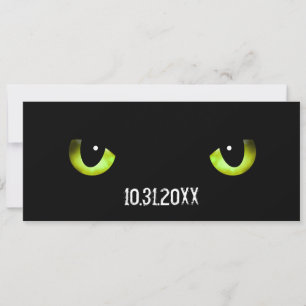 Invitation Vert des yeux de chat d'Halloween