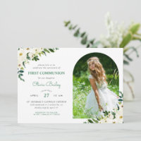 Vert doux Floral Photo Première communion