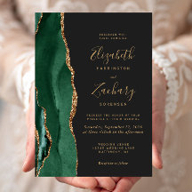 Vert émeraude chic or agate mariage foncé