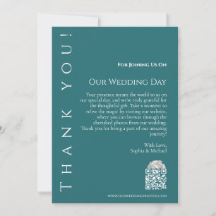 Invitation Vert Émeraude Moderne - Remerciements de Mariage -