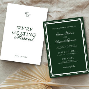 Invitation Vert émeraude Nous nous marions Mariage
