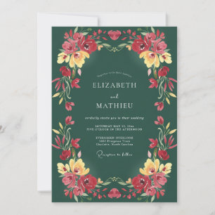 Invitation Vert émeraude riche mariage formel