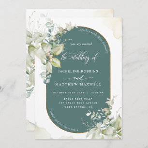 Invitation Vert, Eucalyptus Oval Arch, Mariage de verdure