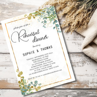 Invitation Vert eucalyptus rustique répétition