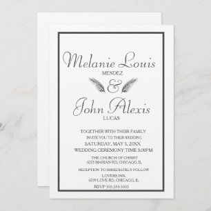 Invitation Vert feutre tropical minimaliste Simple Mariage