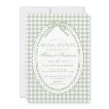 Vert Gingham Coquette Noeud Papillon Baby Shower M