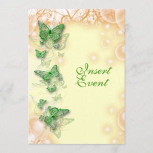 Invitation vert jaune anniversaire fiançailles mariage