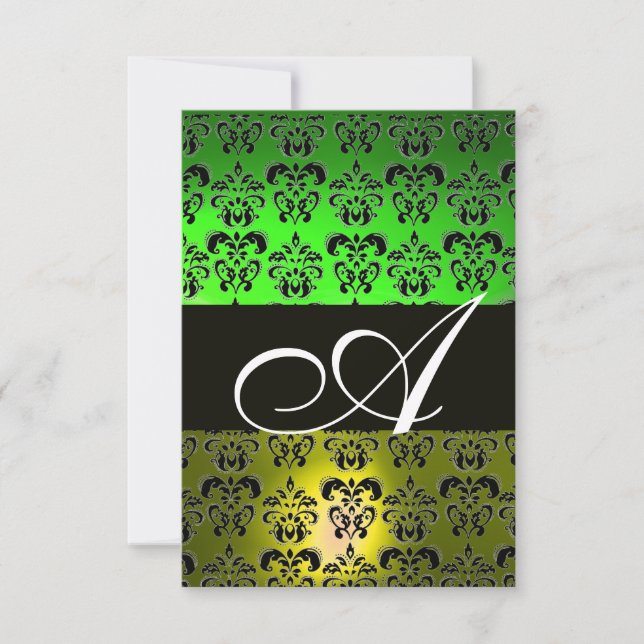 INVITATION VERT JAUNE BLACÉ BLANC DOMMASQUE MONOGRAM (Devant)