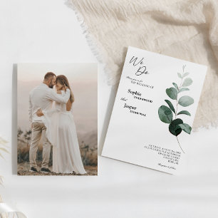 Invitation Vert moderne Blanc Nous faisons Mariage photo