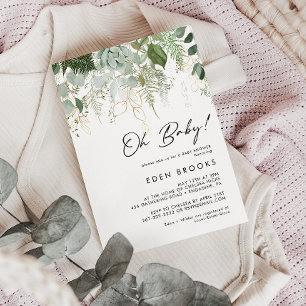 Invitation Vert moderne et or Oh Baby! Baby shower
