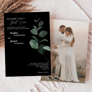 Invitation Vert moderne Noir Rien Fancy Mariage photo
