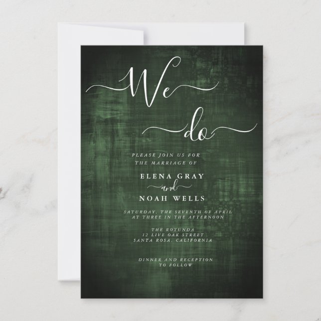 Invitation Vert moderne nous faisons mariage (Devant)