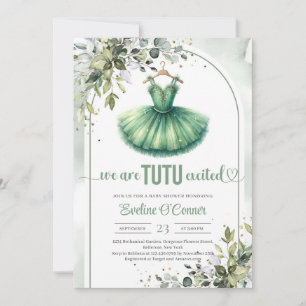 Invitation Vert moderne tutu robe verdure et or