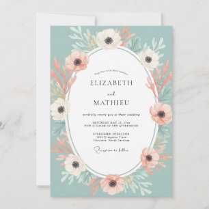 Invitation Vert Mousse Délicat Mariage de Printemps
