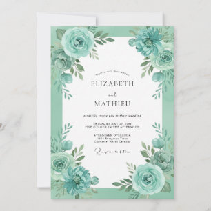 Invitation Vert Mousse Lumineux Mariage Botanique