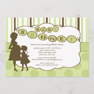 Invitation Vert neutre de genre de baby shower de maman de