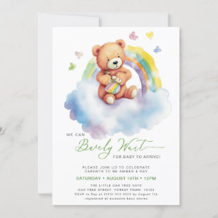 Invitation Vert On Peut Attendre De Mignons Baby showers Garç