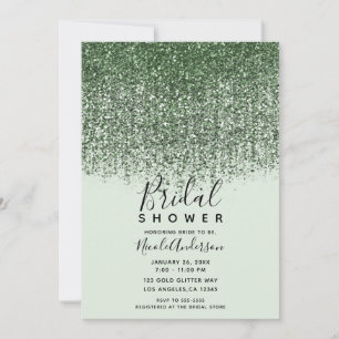 Invitation Vert Pailleté Brillant St. Fête de mariage de la S
